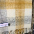 Primrose Yellow Meadow Check Pure New Wool Blanket 02