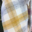 Primrose Yellow Meadow Check Pure New Wool Blanket 05