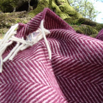 Rosewood Fishbone Pure New Wool Blanket