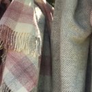 Silver Grey Herringbone Pure New Wool Blanket Throw 04