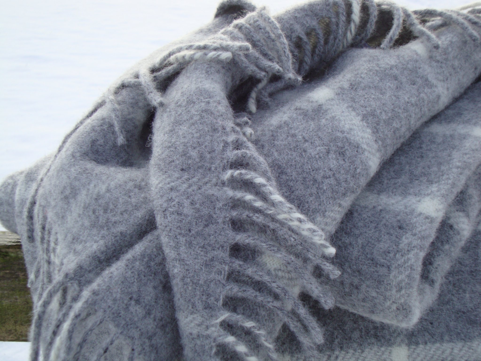Soft Grey Check Throw Wool Blankets Solway Blankets