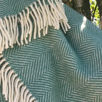 Spearmint Green Herringbone Throw 