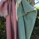 Spearmint Green Herringbone Pure New Wool Blanket Throw 06