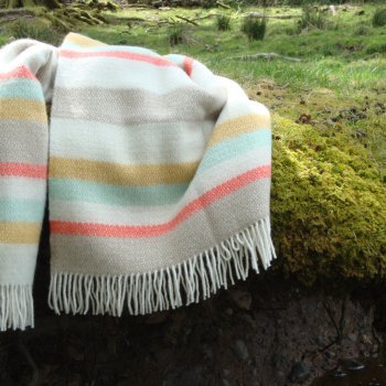 Spring Stripe Pure New Wool Blanket