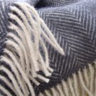 Vintage Herringbone Pure New Wool Blanket Throw 03