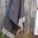 Vintage Herringbone Pure New Wool Blanket Throw 04