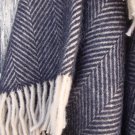 Vintage Herringbone Pure New Wool Blanket Throw 05