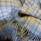 Ocean Cottage Check Pure New Wool Blanket Throw 02