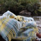 Ocean Cottage Check Pure New Wool Blanket Throw 04