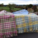 Ocean Cottage Check Pure New Wool Blanket Throw 06