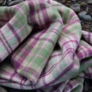 Rose Garden Cottage Check Pure New Wool Blanket Throw 02