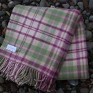 Rose Garden Cottage Check Pure New Wool Blanket Throw 05