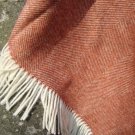Brick Herringbone Shetland Wool Blanket Throw 02