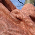 Brick Herringbone Shetland Wool Blanket Throw 03