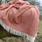 Brick Herringbone Shetland Wool Blanket Throw 04