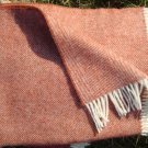 Brick Herringbone Shetland Wool Blanket Throw 05