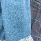 Duck Egg Herringbone Shetland Wool Blanket Throw 03