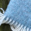 Duck Egg Herringbone Shetland Wool Blanket Throw 04