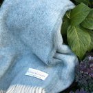 Duck Egg Herringbone Shetland Wool Blanket Throw 05