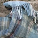 Glen Coe Aqua Shetland Wool Blanket Throw 02