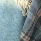 Glen Coe Aqua Shetland Wool Blanket Throw 06