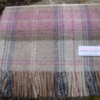 Kirtle Heather Check Shetland Wool Blanket