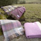 Kirtle Heather Check Shetland Wool Blanket Throw 06