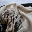 Natural Herringbone Shetland Wool Blanket Throw 02