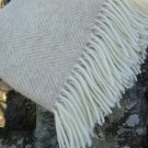 Natural Herringbone Shetland Wool Blanket Throw 04
