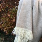 Natural Herringbone Shetland Wool Blanket Throw 06