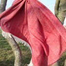 Red Herringbone Shetland Wool Blanket Throw 02