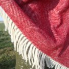 Red Herringbone Shetland Wool Blanket Throw 04