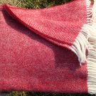 Red Herringbone Shetland Wool Blanket Throw 05