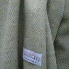 Sage Herringbone Shetland Wool Blanket Throw 03