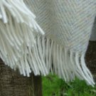 Sage Herringbone Shetland Wool Blanket Throw 04