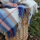 Falmouth Blue Ivory Check Shetland Throw 04