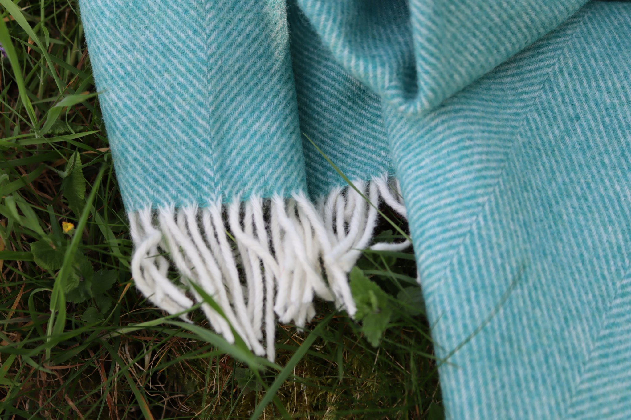 Green herringbone blanket hotsell