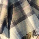 Skye Green Check Shetland Wool Throw 03