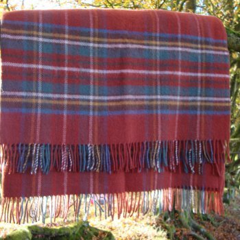 Antique Royal Stewart Tartan Pure New Wool Blanket