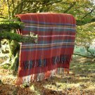 Antique Royal Stewart Tartan Pure New Wool Rug Blanket 06