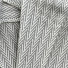 Silver Grey Chevron Cotton Blanket Throw 02