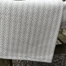 Silver Grey Chevron Cotton Blanket Throw 03