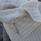 Silver Grey Chevron Cotton Blanket Throw 05