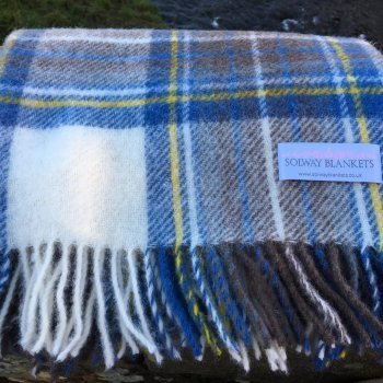 Muted Blue Stewart Tartan Knee Rug