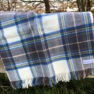 muted blue stewart tartan pure wool knee rug 02