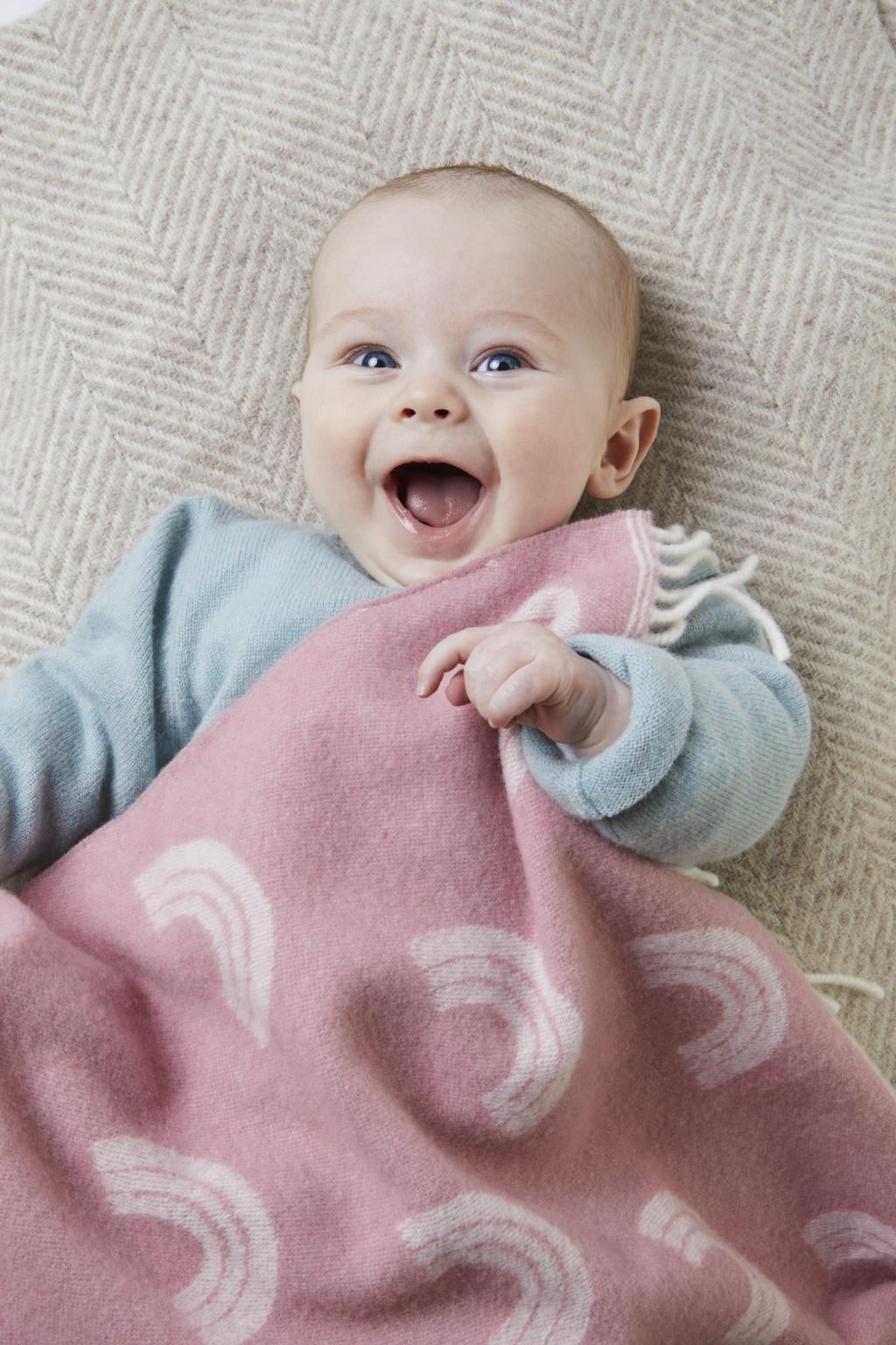 Pink striped baby blanket hot sale
