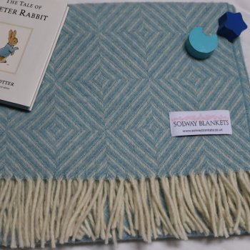 Blue Diamond Merino Wool Baby Blanket