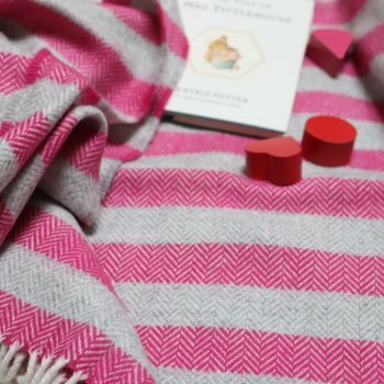 Georgina Stripe Cashmere mix Baby Blanket 
