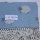Sheep Blue Merino Baby Blanket 01