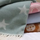 Star Seagreen Merino Baby Blanket 06